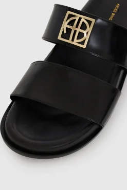 Best ANINE BING PARKER SLIDES MONOGRAM Black