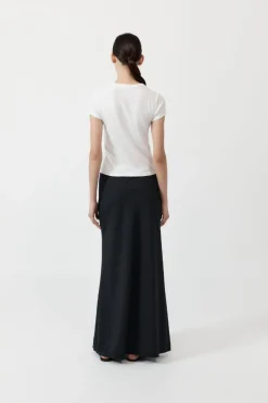 Cheap ST. AGNI PINSTRIPE MAXI SKIRT Black