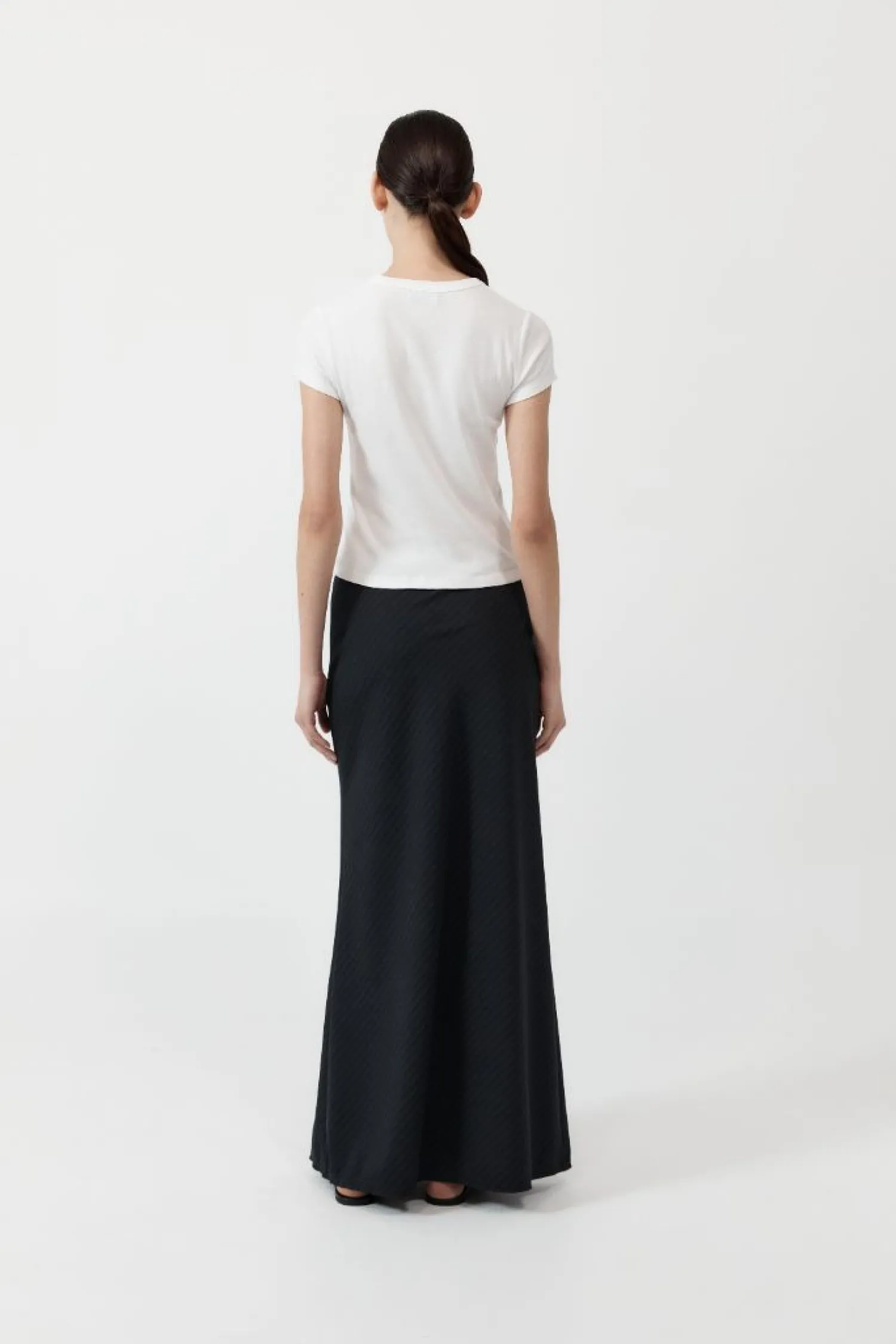 Cheap ST. AGNI PINSTRIPE MAXI SKIRT Black
