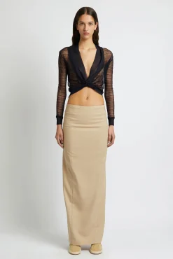 Flash Sale CHRISTOPHER ESBER RACQUET STRAIGHT TAILORED SKIRT Sand