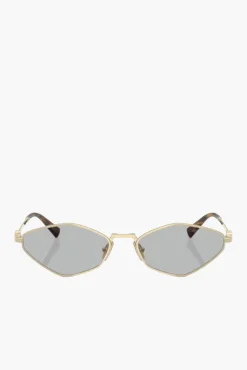 Sale MIU MIU REGARD METAL GEO SUNGLASSES Gold/Grey