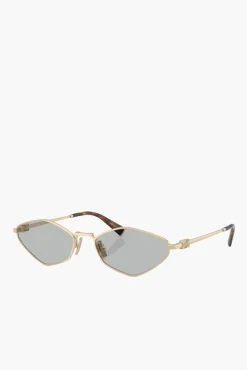 Sale MIU MIU REGARD METAL GEO SUNGLASSES Gold/Grey