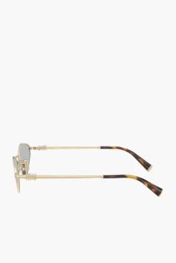 Sale MIU MIU REGARD METAL GEO SUNGLASSES Gold/Grey