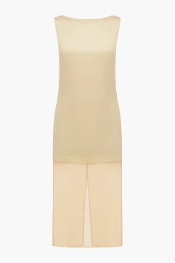 New ESSE RIO COWL BACK DRESS LemonCitrus