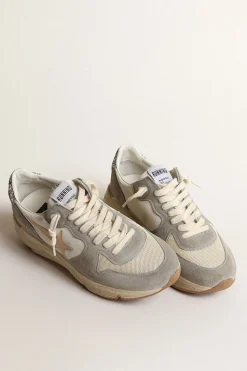 Sale GOLDEN GOOSE RUNNING SOLE SNEAKER SILVER/WHITE/CREAM/SMOKEGREY/SILVER