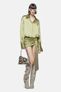 Clearance THE ATTICO SAGE GREEN MINI DRESS Sagegreen