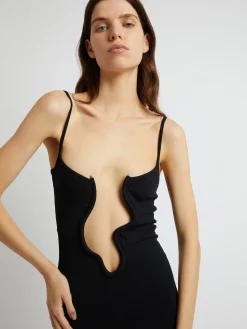 Cheap CHRISTOPHER ESBER SALACIA WIRE COLUMN DRESS Black
