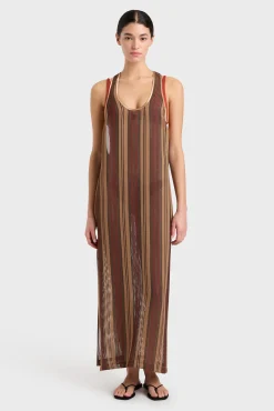 Outlet BONDI BORN SANA MESH TANK DRESS BronzeStripe