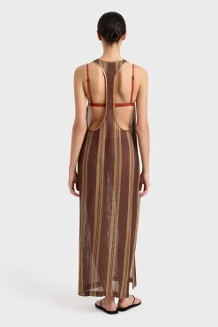 Outlet BONDI BORN SANA MESH TANK DRESS BronzeStripe