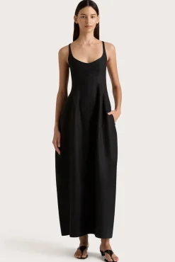 Store FAITHFULL THE BRAND SANNE MIDI DRESS Black