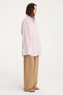 Shop RÓHE SHIRT WITH LARGE CUFFS AND FRAYING DETAILS
