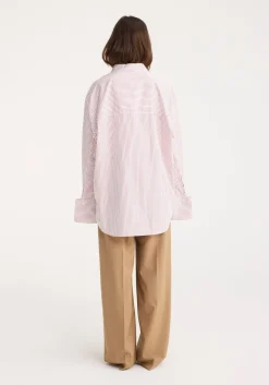 Shop RÓHE SHIRT WITH LARGE CUFFS AND FRAYING DETAILS
