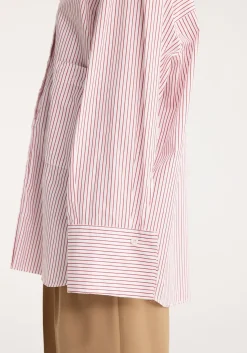 Shop RÓHE SHIRT WITH LARGE CUFFS AND FRAYING DETAILS