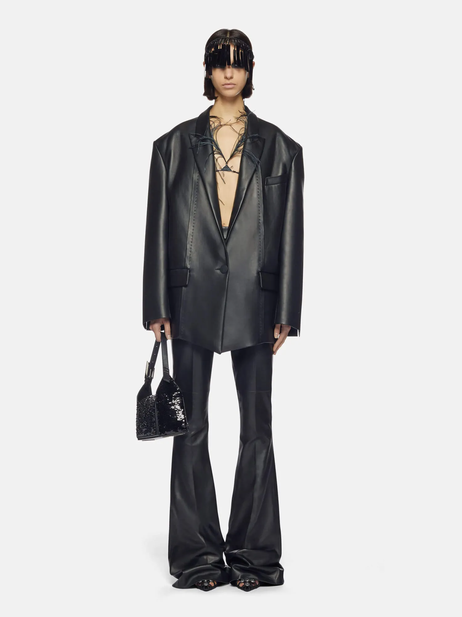 Store THE ATTICO SHORT COAT Black