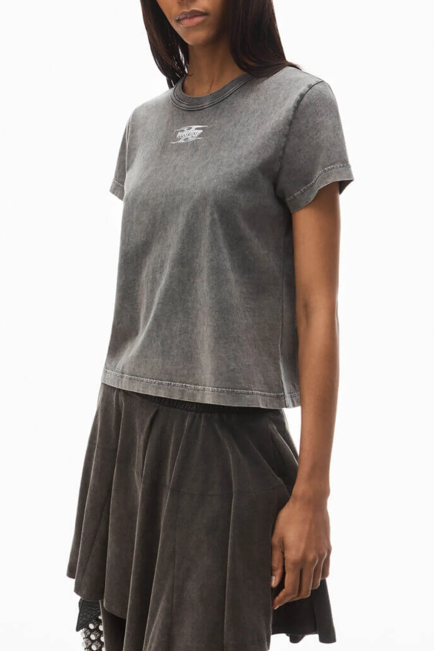 Outlet ALEXANDERWANG.T SHRUNKEN TEE WITH BLADE LOGO