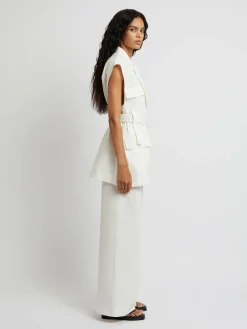 Store CHRISTOPHER ESBER SLEEVELESS BELTED JACKET White