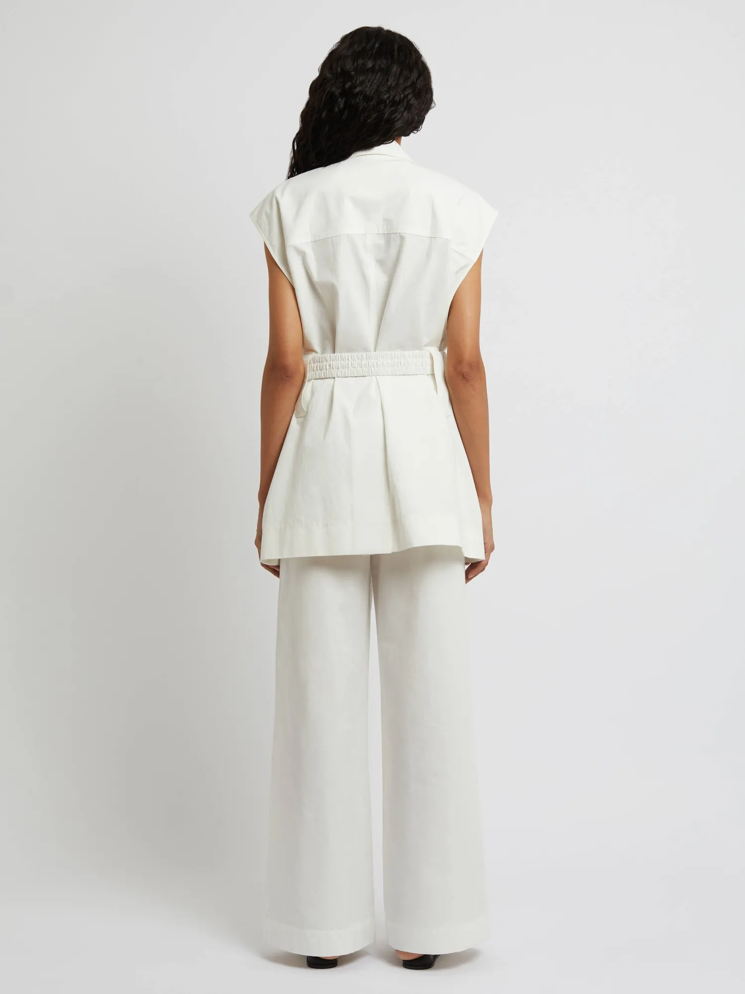 Store CHRISTOPHER ESBER SLEEVELESS BELTED JACKET White