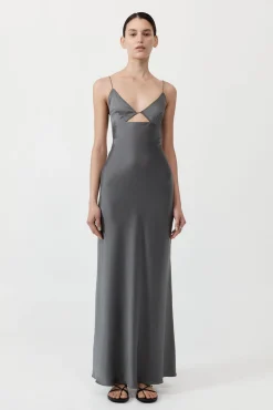 Flash Sale ST. AGNI SOFT SILK BRA BIAS SLIP PewterGrey