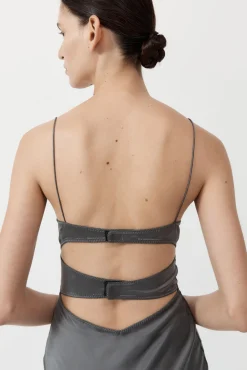 Flash Sale ST. AGNI SOFT SILK BRA BIAS SLIP PewterGrey
