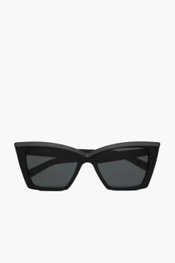 Best Sale SAINT LAURENT SQUARED CAT-EYE SUNGLASSES Black