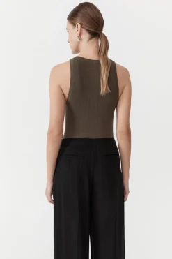 Cheap ST. AGNI STITCH DETAIL TANK Kelp