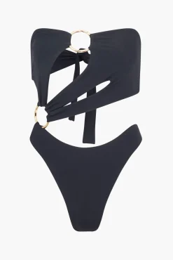 Clearance LOUISA BALLOU STRAPLESS SEX WAX SWIMSUIT Black
