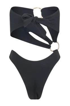 Clearance LOUISA BALLOU STRAPLESS SEX WAX SWIMSUIT Black