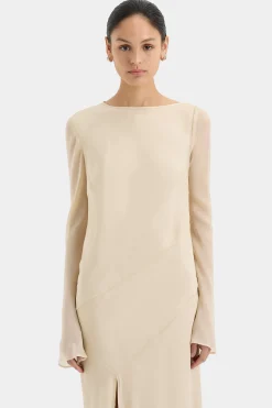 Cheap SIR STROBE LONG SLEEVE DRESS Bone