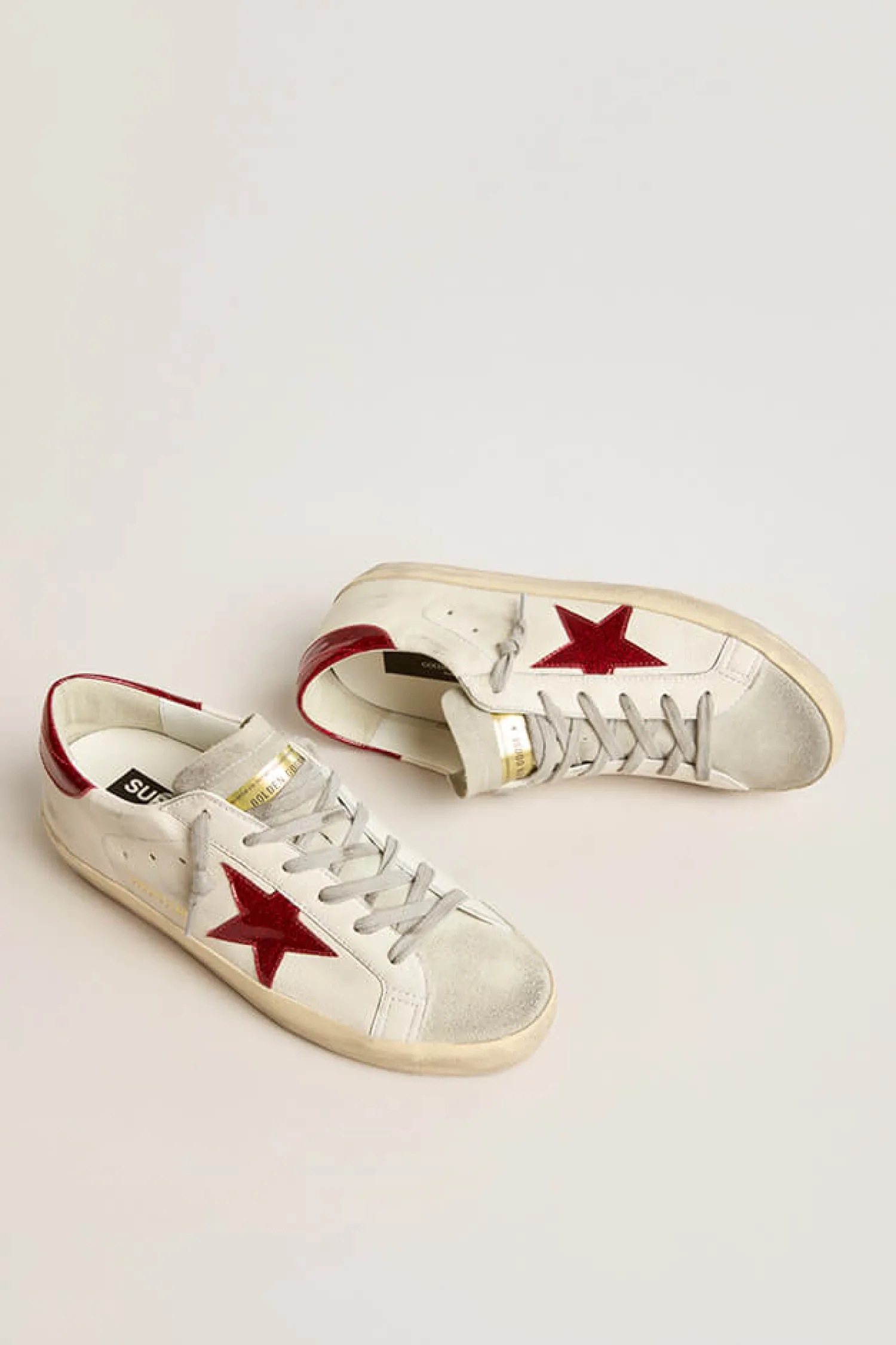 New GOLDEN GOOSE SUPER-STAR SNEAKER White/Red/Ice