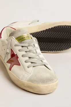 New GOLDEN GOOSE SUPER-STAR SNEAKER White/Red/Ice