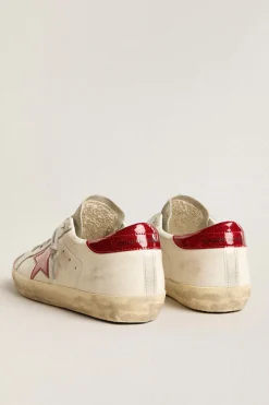 New GOLDEN GOOSE SUPER-STAR SNEAKER White/Red/Ice