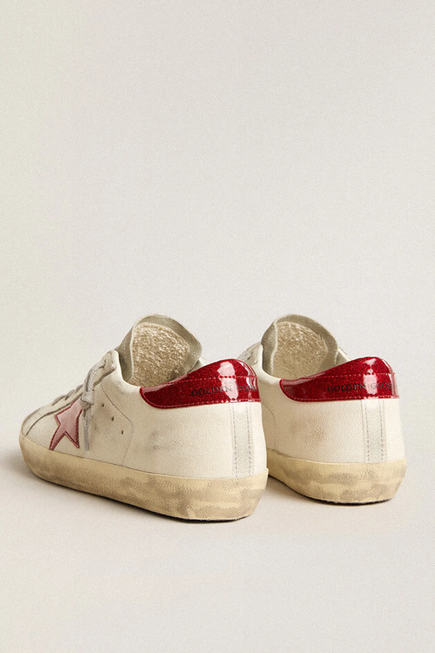 New GOLDEN GOOSE SUPER-STAR SNEAKER White/Red/Ice