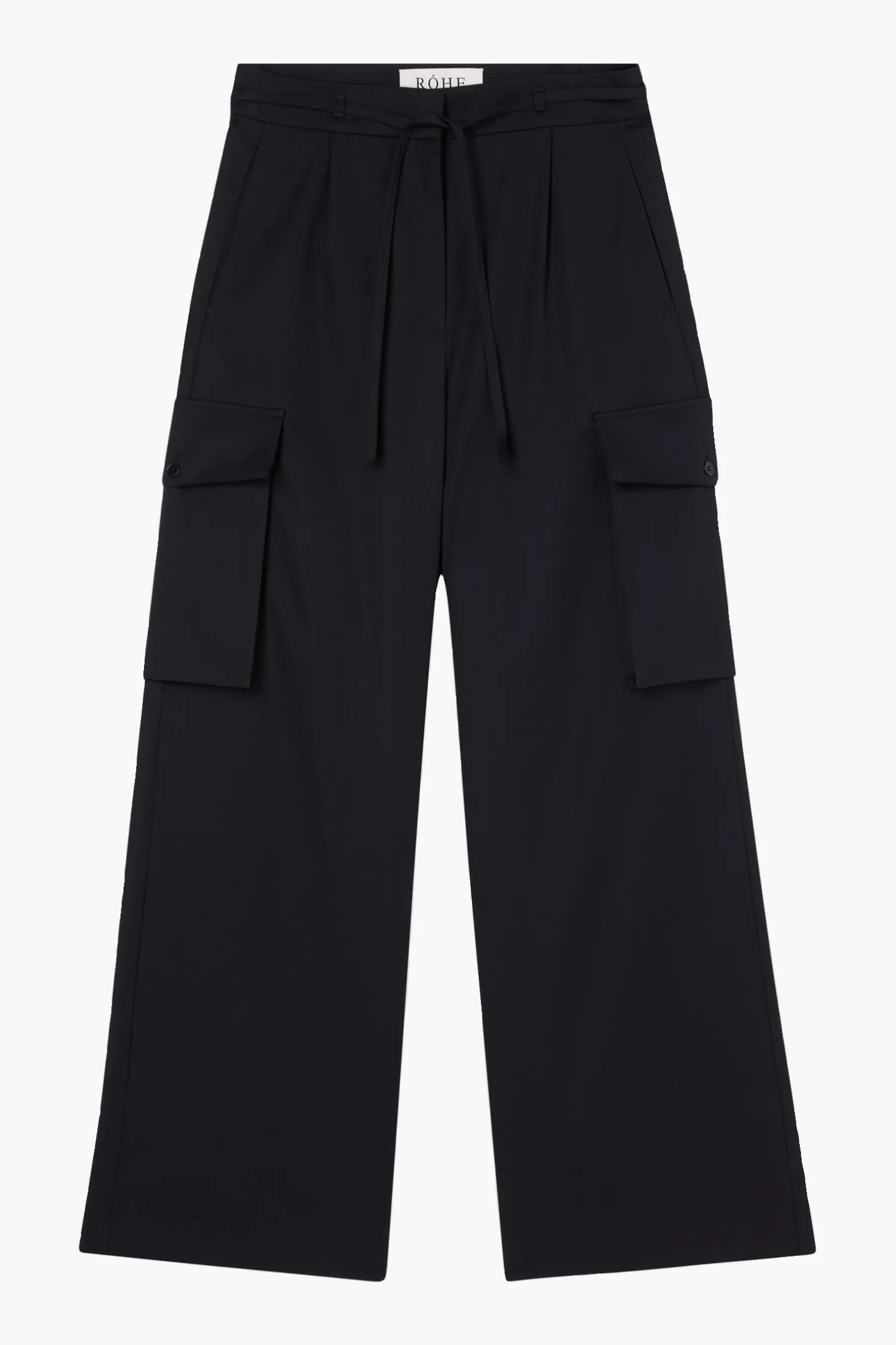 Cheap RÓHE TAILORED CARGO TROUSERS Black