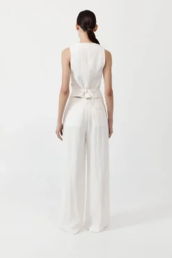 Outlet ST. AGNI TAILORED LINEN PANTS Ivory