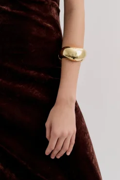 New ANNA ROSSI THICK WARPED BANGLE Gold