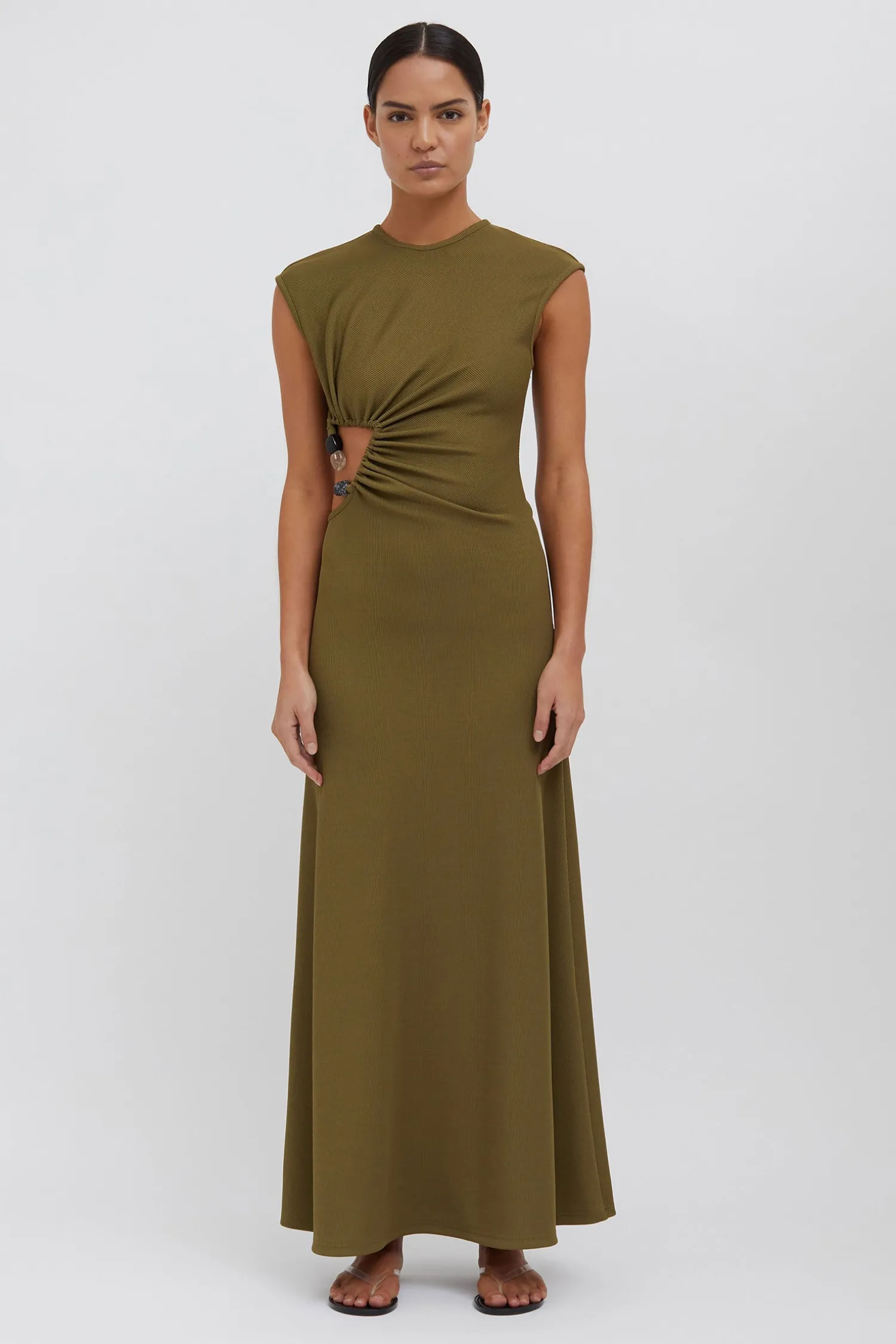 Sale CHRISTOPHER ESBER TRI CRYSTAL STONE TANK DRESS Olive