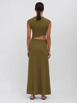 Sale CHRISTOPHER ESBER TRI CRYSTAL STONE TANK DRESS Olive