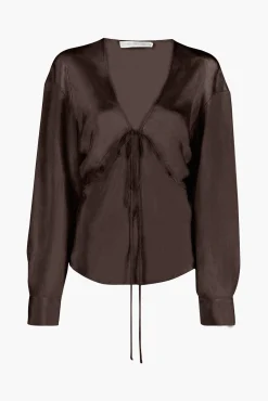 Cheap CHRISTOPHER ESBER TRIQUETRA FRONT TIE SHIRT Cocoa
