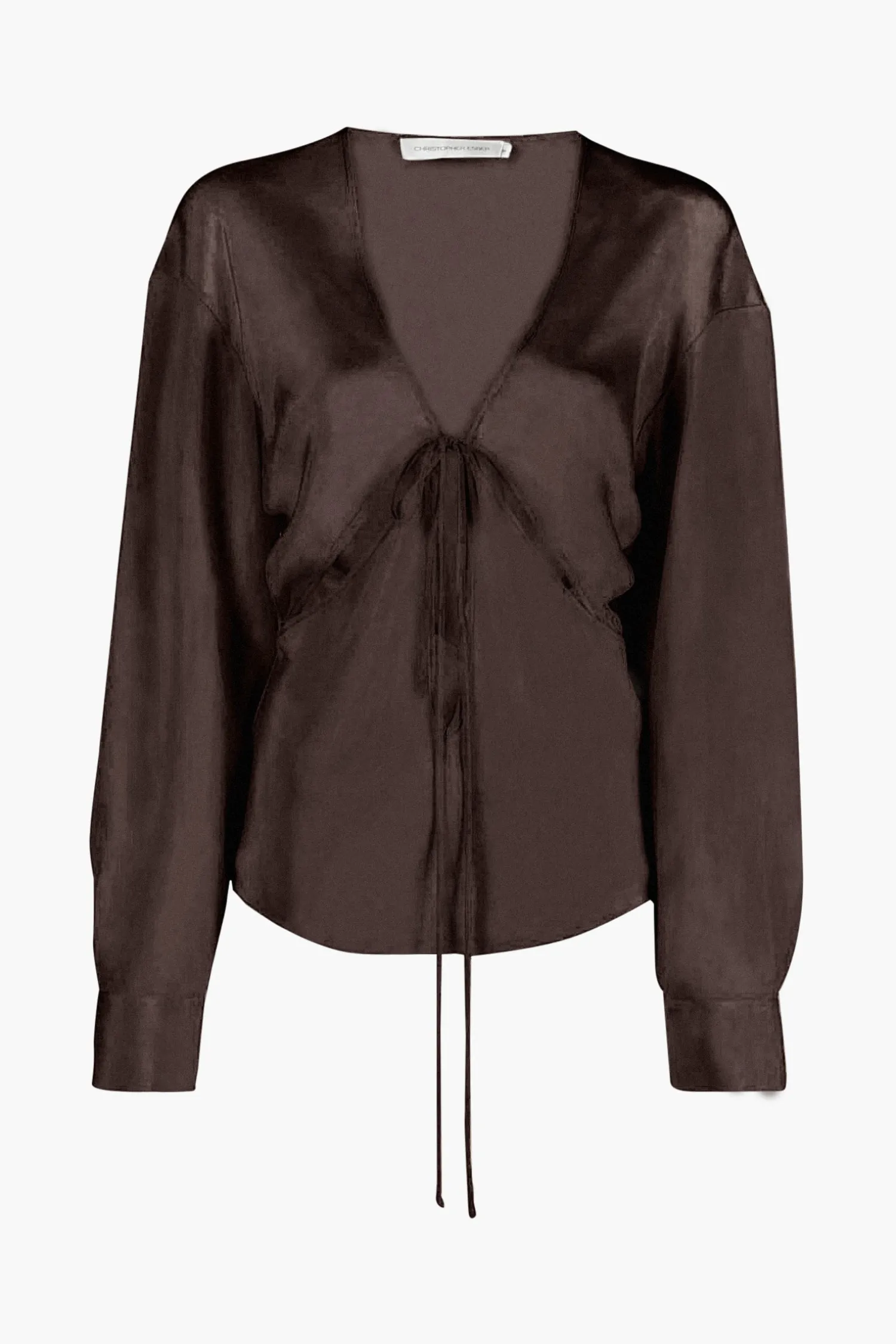 Cheap CHRISTOPHER ESBER TRIQUETRA FRONT TIE SHIRT Cocoa