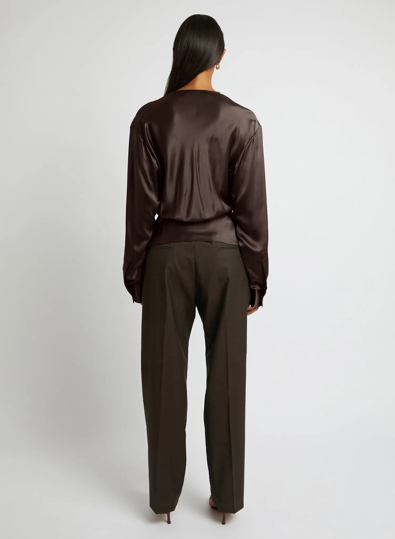 Cheap CHRISTOPHER ESBER TRIQUETRA FRONT TIE SHIRT Cocoa