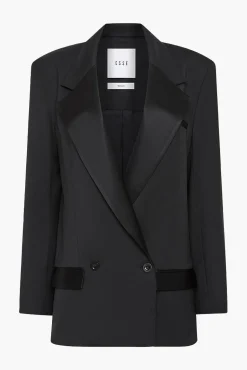 Cheap ESSE TUX DOUBLE BLAZER Black