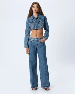 Outlet SLVRLAKE ULTRA CROP TRUCKER JACKET