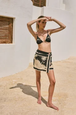 Shop JOHANNA ORTIZ VELEREANDO ANDO WRAP SKIRT SailboatsEcru/Black