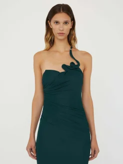 Cheap CHRISTOPHER ESBER VENUS SINGLE STRAP CAMI DRESS Evergreen