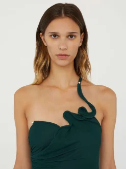 Cheap CHRISTOPHER ESBER VENUS SINGLE STRAP CAMI DRESS Evergreen