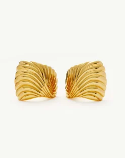 Clearance MISSOMA WAVY RIDGE RIPPLE OVERSIZED STUD EARRINGS