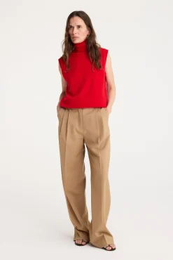 Clearance RÓHE WIDE LEG PLEATED TROUSERS Fawwn