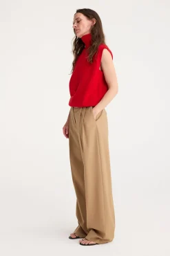 Clearance RÓHE WIDE LEG PLEATED TROUSERS Fawwn