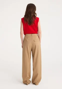 Clearance RÓHE WIDE LEG PLEATED TROUSERS Fawwn