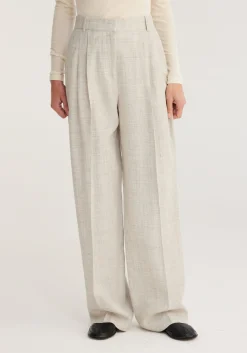 Best RÓHE WIDE LEG PLEATED TROUSERS StoneMelange